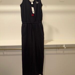 NWT Reebok Identify Romper Black Sweat Track L Large $70